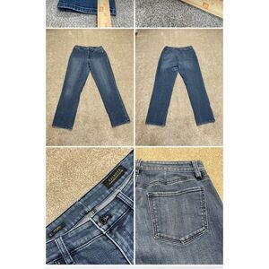 Talbots flawless five pocket women curvy slim ankle sz 8 high rise blue jeans